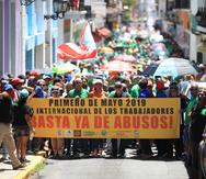Foto de archivo de una marcha hacia la Fortaleza en el Día Internacional de los Trabajadores.