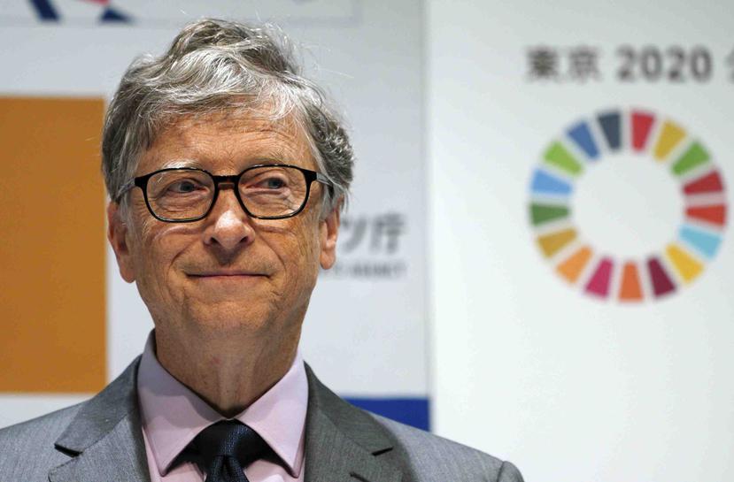 El también cofundador de la Fundación Bill y Melinda Gates asistió a una conferencia de prensa para anunciar una nueva asociación para aumentar la conciencia sobre el proyecto de objetivos de desarrollo sostenible en Tokio. (AP)