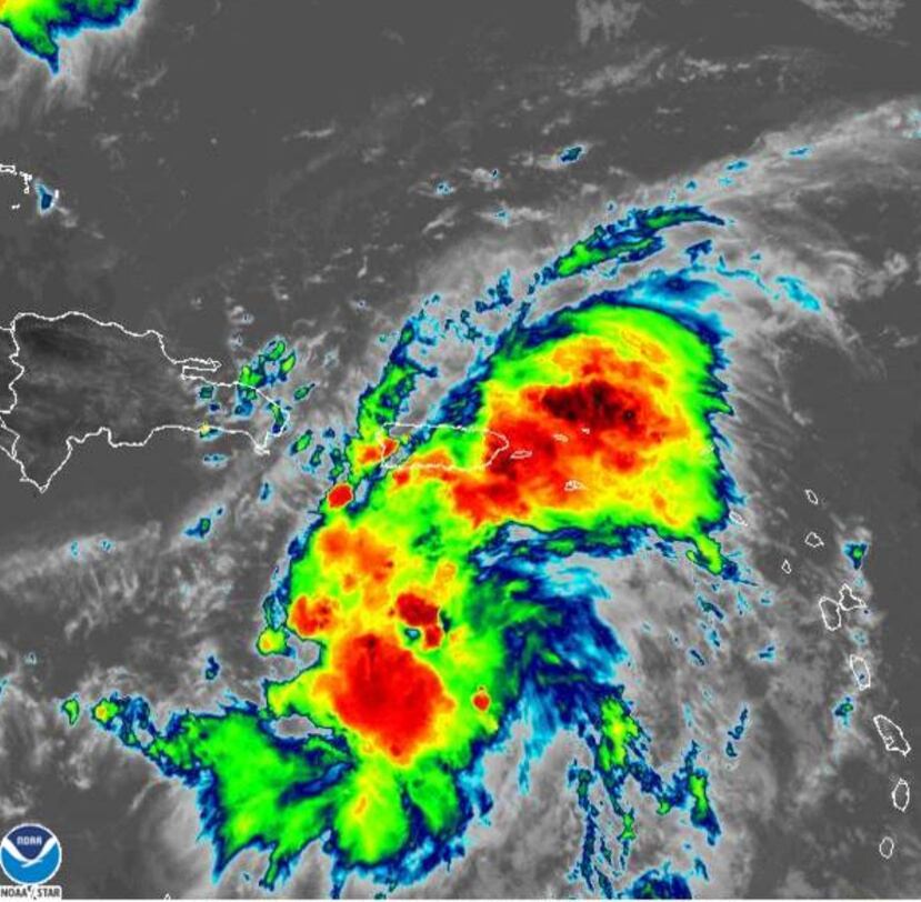 Imagen de satélite de la tormenta tropical Grace.