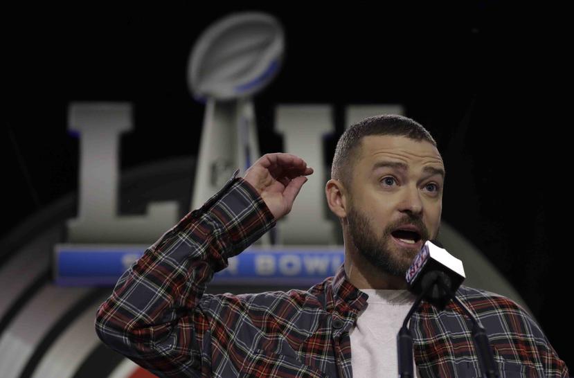 Justin Timberlake se presentará por segunda ocasión como solista en el espectáculo de medio tiempo del Super Bowl. (AP)