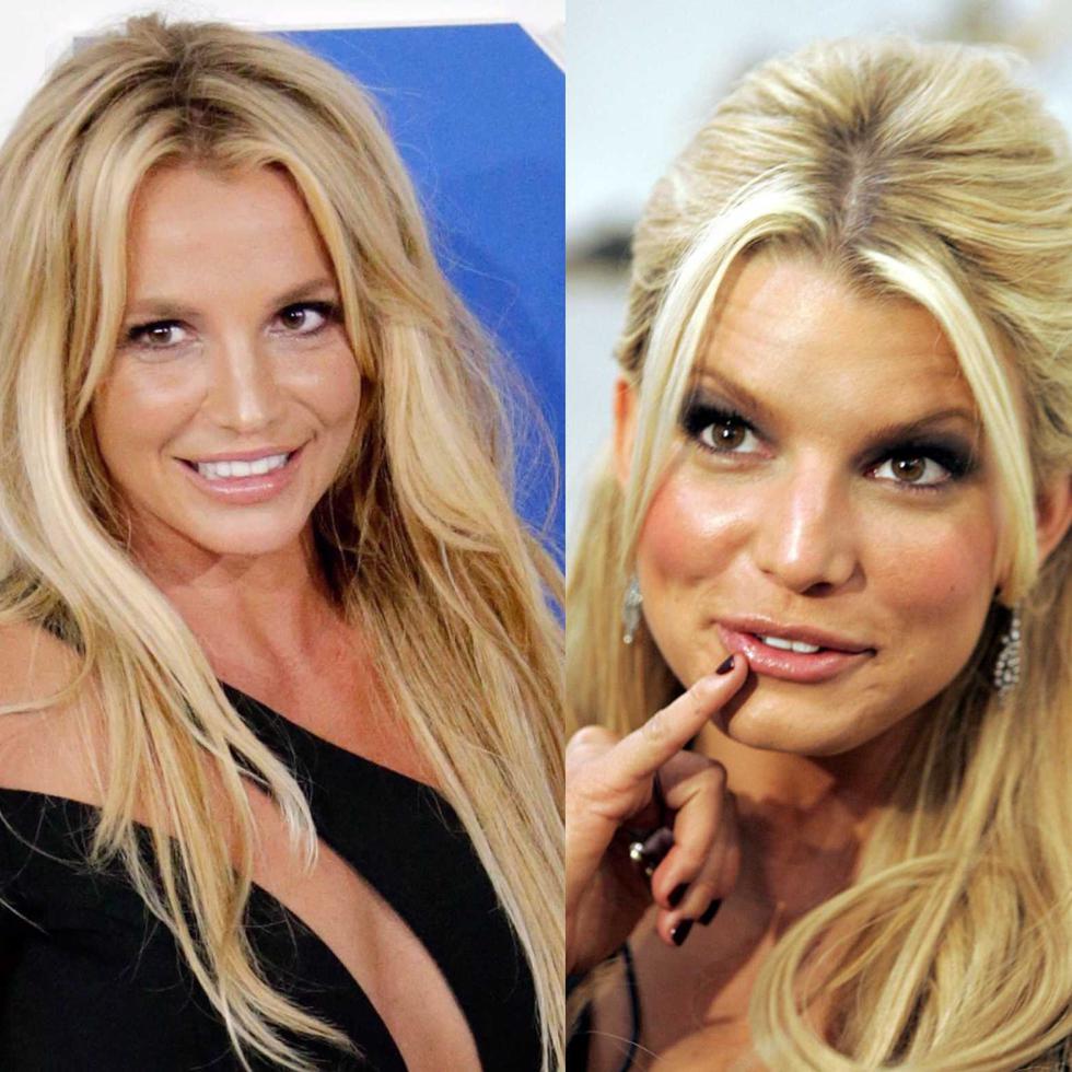 Las cantantes Jessica Simpson y Britney Spears.