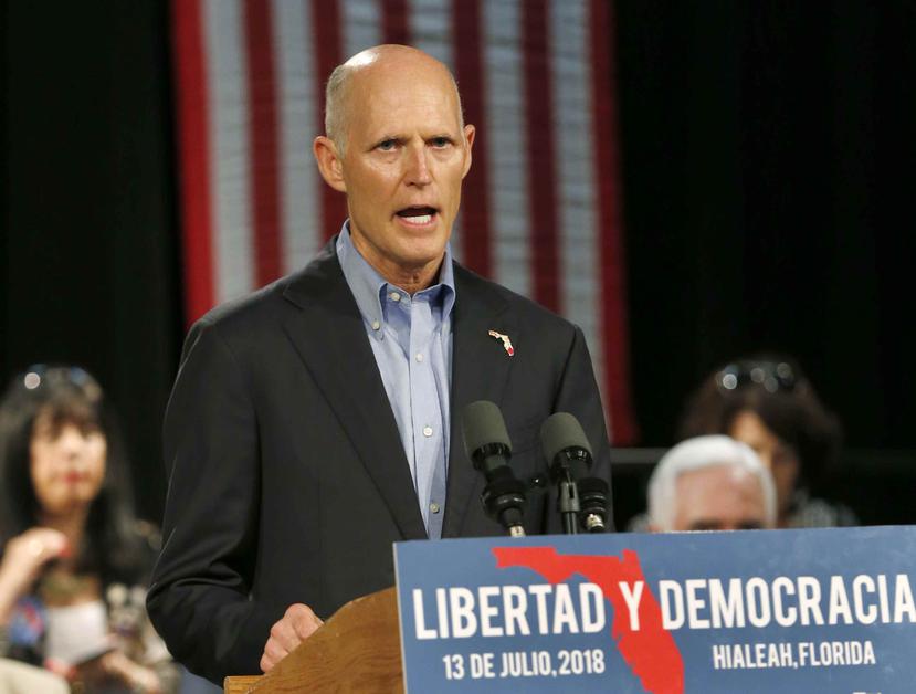 Rick Scott, actual gobernador de Florida y quien aspira a ser senador por el Partido Republicano, ha gastado $66.6 millones en su campaña a eta facha. (AP / Wilfredo Lee)