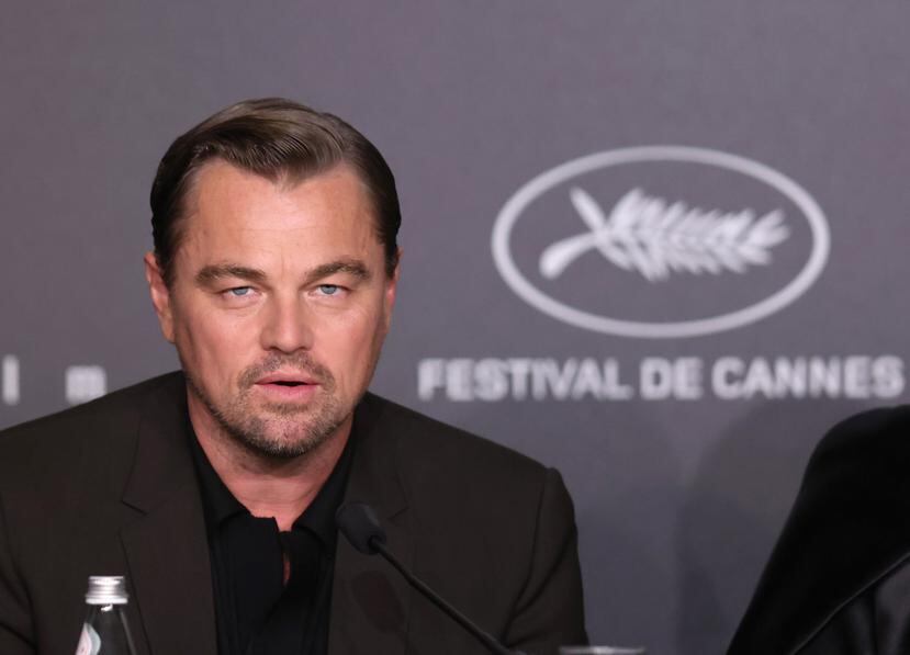 El actor Leonardo DiCaprio contestó varias preguntas durante la conferencia de prensa de la película 'Killers of the Flower Moon' durante el Festival de Cine de Cannes, en Francia. 