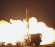 Foto del 10 de octubre de 2022, cuando el gobierno norcoreano realizó una prueba de un misil en un lugar no revelado.