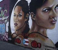 Un mural de Amanda y Cindy Serrano adorna una de las paredes en la calle Harman, esquina de la avenida Knickerbocker, en Brooklyn.