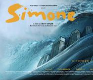Muestra de un póster creado para la película "Simone" por el ilustrador Ángel Boligán.