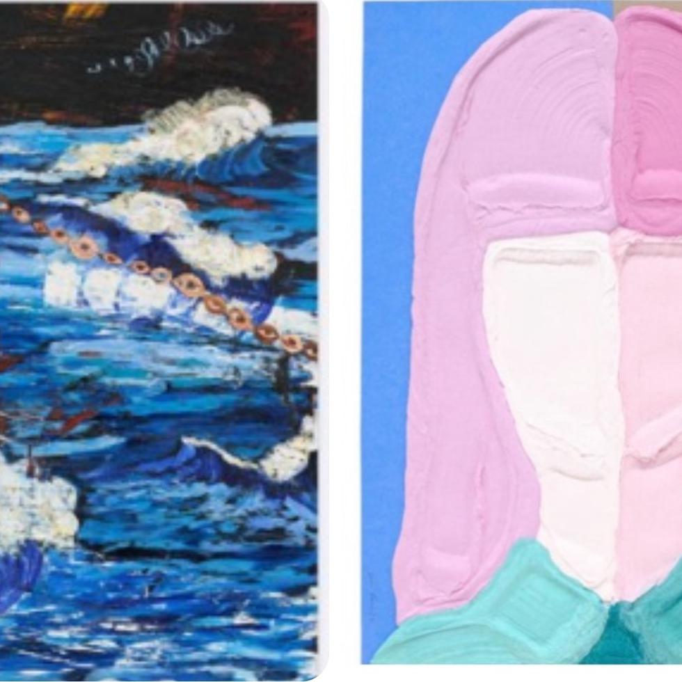Dos de las obras que se presentarán en Art Basel Miami. A la izquierda, obra de Ángel Otero y a la derecha, la del artista José Lerma.