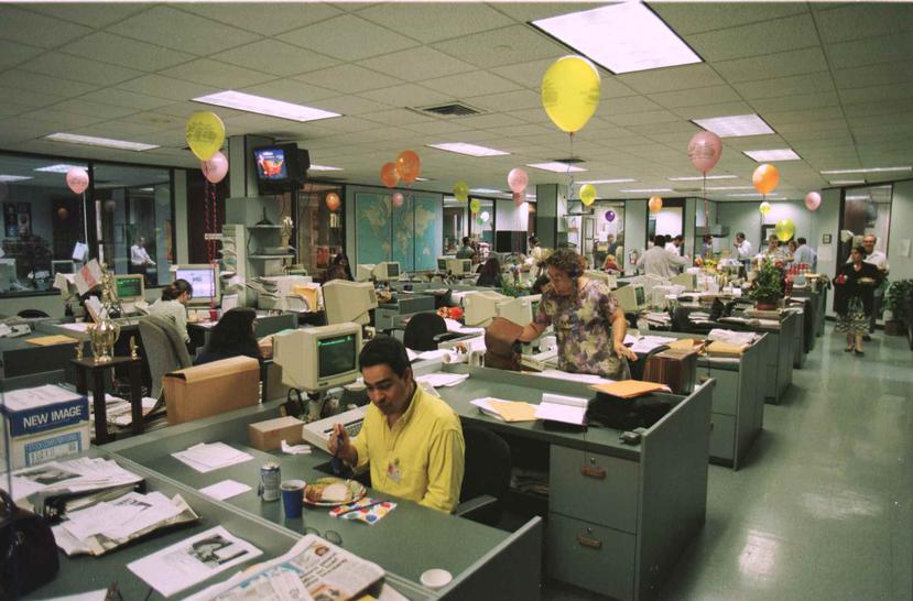 Imagen parcial de la Redacción de El Nuevo Día en 1997.