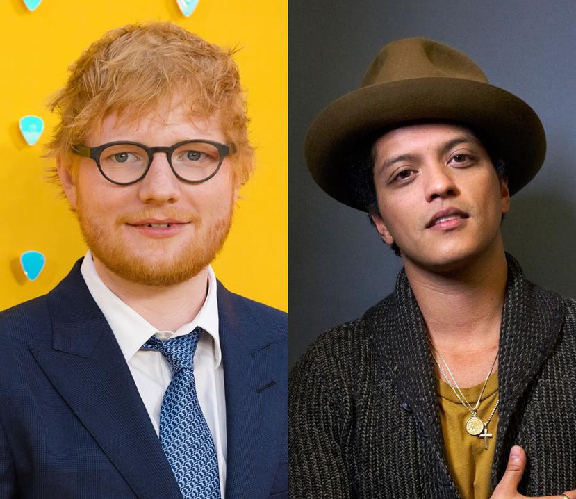 Ed Sheeran y Bruno Mars. (Montaje EFE/AP)
