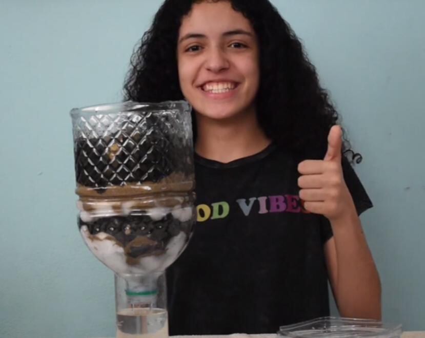 Con el proyecto Water For Life, un filtro para proveer agua limpia a poblaciones vulnerables, Melanie Torres Crespo, ganó el primer lugar en la zona metropolitana. suministrada