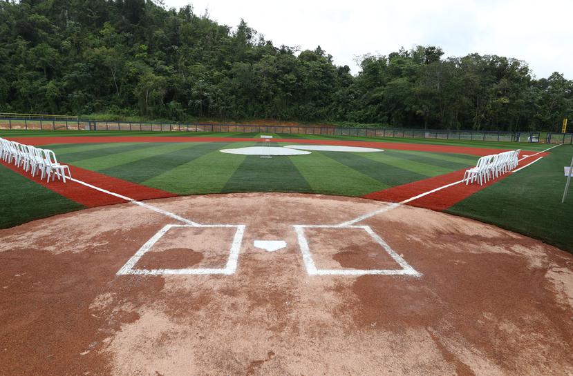 Imagen del nuevo terreno presentado hoy en la Carlos Beltrán Baseball Academy.