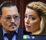 En esta combinación de fotos, el actor Johnny Depp, izquierda, y Amber Heard durante la presentación de argumentos finales del juicio de la demanda por difamación en la Corte de Circuito del Condado de Fairfax, en Virginia.