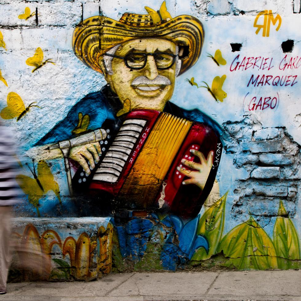 Fotografía fechada el 29 de diciembre de 2019 que muestra un mural en honor al premio Nobel de Literatura colombiano Gabriel García Márquez en el barrio Getsemaní, en Cartagena de Indias (Colombia). EFE/ Ricardo Maldonado Rozo
