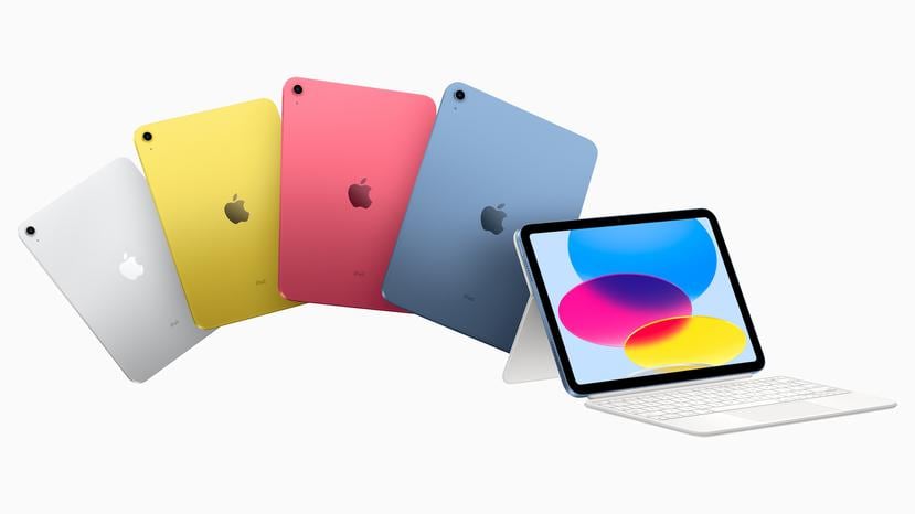 Los iPads de décima generación vienen en tres nuevos colores, y también se puede adquirir un nuevo teclado Magic Keyboard Folio.