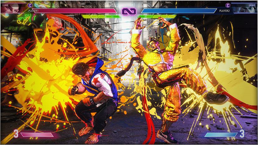 Una foto suministrada en la que presentan una pelea en el juego Street Fighter 6 entre los personajes Luke y Jamie.