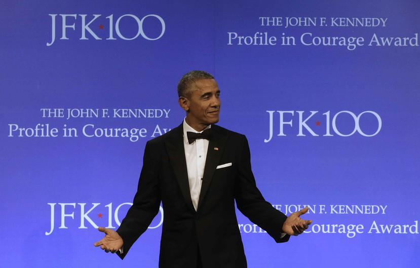 Barack Obama durante la entrega del premio . (AP)