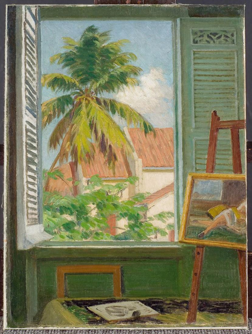 Miguel Pou y Becerra, “Desde mi estudio” (Salud 58, Ponce), 1930-35, óleo sobre cartón. Colección Museo de Arte de Ponce. The Luis A. Ferré Foundation, Inc.