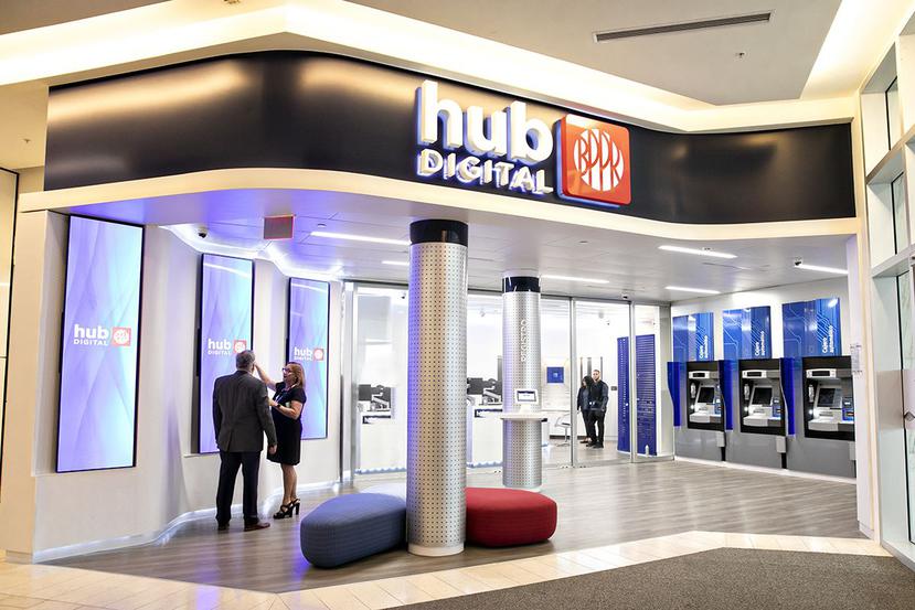 Fachada del nuevo Hub Digital de Banco Popular, ubicado en el Mall of San Juan. (suministrada)