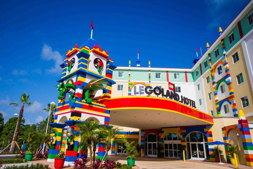 Fachada exterior del Legoland Hotel, en Florida.