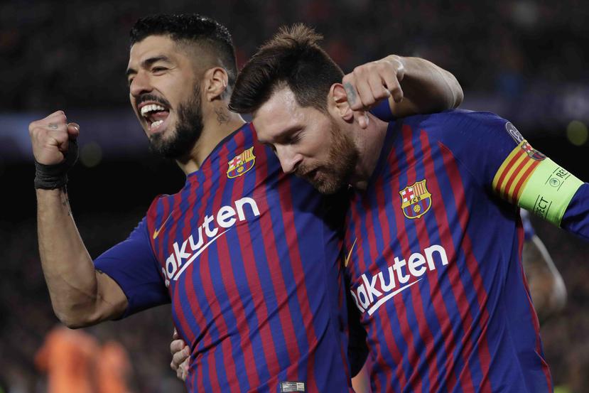 Luis Súarez y Lionel Messi, estrellas del Barcelona. (AP)
