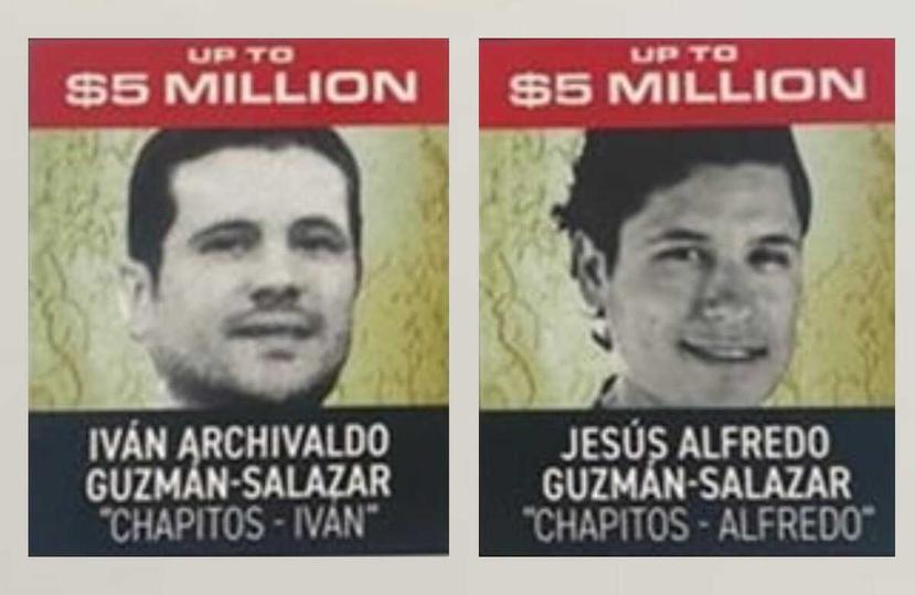 Iván y Jesús Guzmán Salazar por quienes se ofrece una recompensa de $5 millones por cada uno.