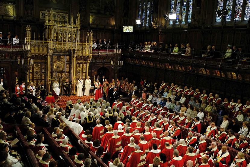 Vista aérea de una sesión de la Cámara de los Lores en el Palacio de Westminster, Londres (EFE).
