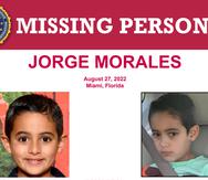 El pequeño Jorge Morales secuestró a su hijo, Jorge "Jojo" Morales, de seis años, el pasado 27 de agosto en Florida.