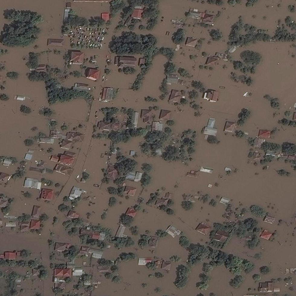 La aldea Koskinas, en Grecia, después de las inundaciones.