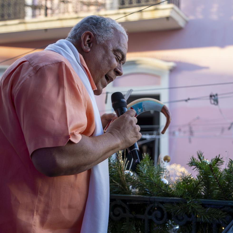 Danny Rivera ha cantado por los pasados 10 años desde el balcón de la Fundación para la Cultura Popular en Viejo San Juan. En la foto, la presentación del 2023.