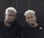 Los hermanos grandesligas Alexis (izquierda) y Edwin "Sugar" Díaz ya se pintaron el pelo de rubio con miras al Clásico Mundial de Béisbol.