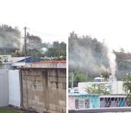 Presuntas emanaciones de gas desde una fábrica de asfalto en Toa Alta que afectan a la comunidad escolar. (Suministradas)