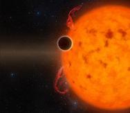 Un dibujo o concepto artístico de cómo pudiera lucir el planeta K2-33b. (Ilustración NASA/JPL-Caltech)