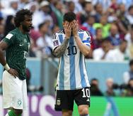 La decepción de Lionel Messi fue evidente al finalizar el partido ante Arabia Saudita.