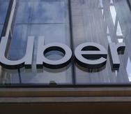 Logo de Uber en la sede de la empresa en San Francisco.