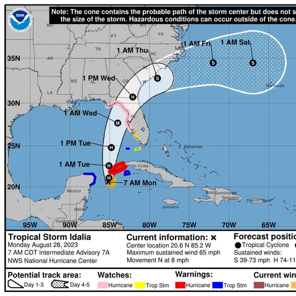 Se espera que Idalia entre por el oeste de la Florida como un huracán.