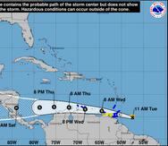 Pronóstico del Centro Nacional de Huracanes sobre la trayectoria del potencial ciclón tropical #2.