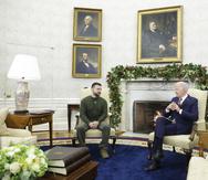 El presidente de los Estados Unidos, Joe Biden, sostiene una reunión bilateral con el presidente de Ucrania, Volodymyr Zelensky.