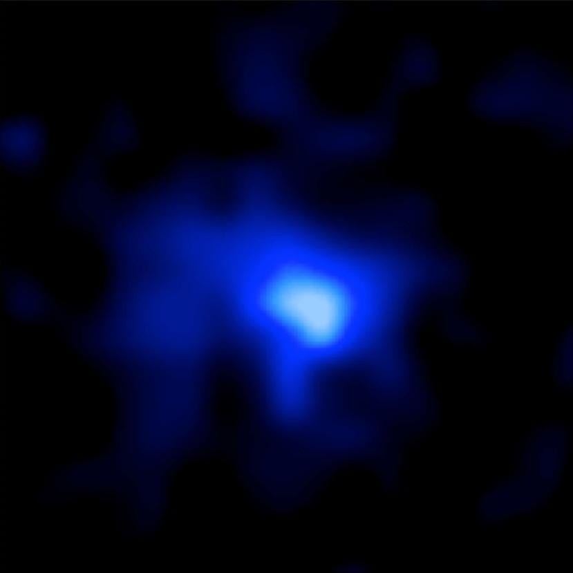 La NASA y la Agencia Espacial Europea compartieron una imagen de la galaxia EGS-zs8-1 tomada por el telescopio Hubble. (AP)