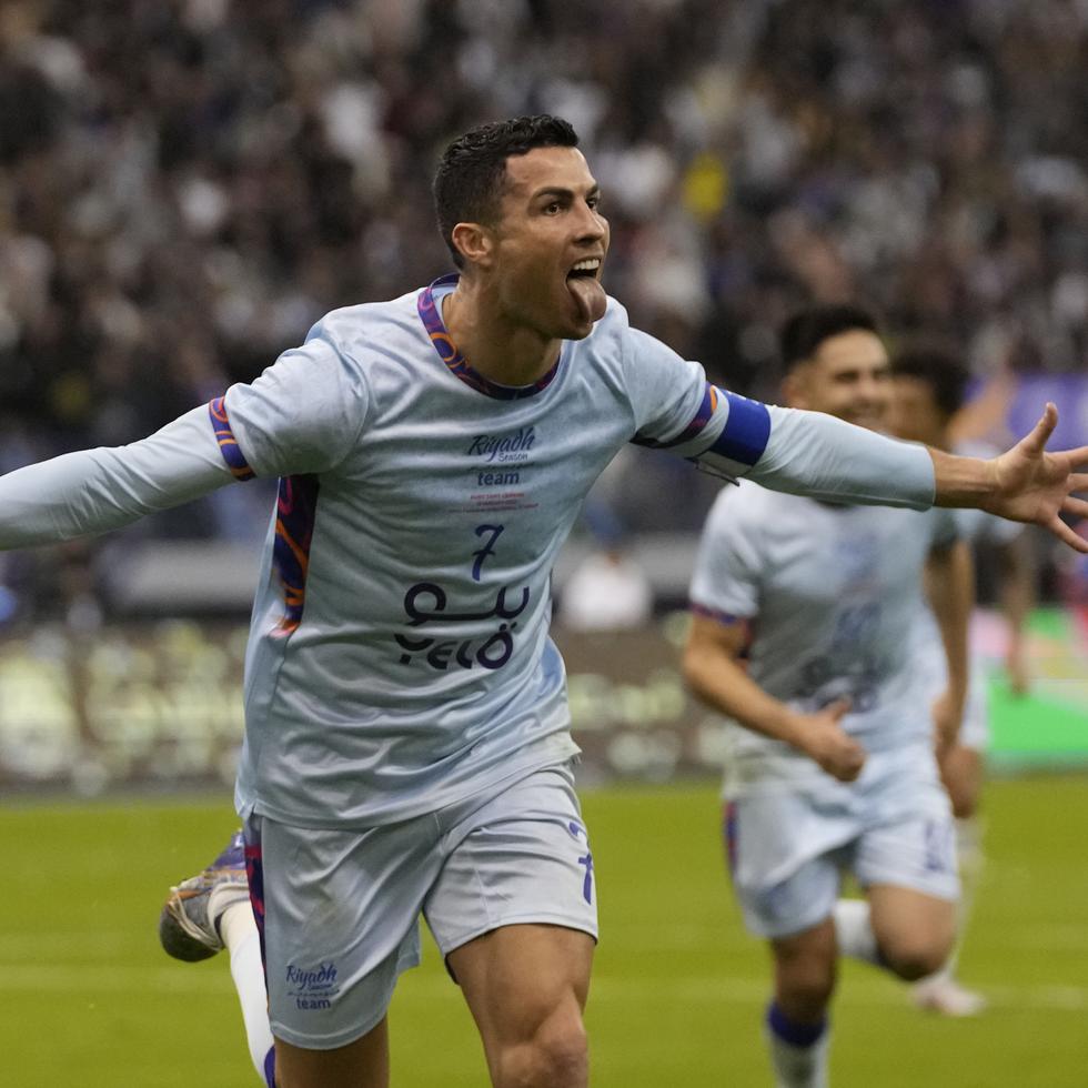 Cristiano Ronaldo celebra un de sus goles en el partido amistoso.