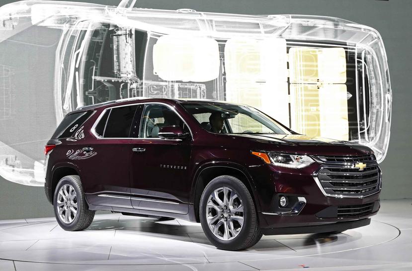 El nuevo Chevrolet Traverse es expuesto en el Salón Internacional del Automóvil de Norteamérica (NAIAS) celebrado en Detroit, Michigan.