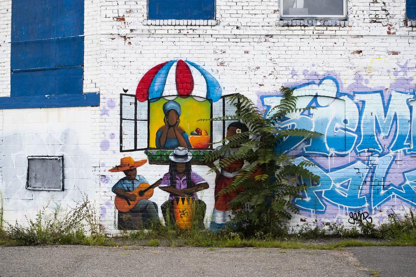 Los murales alusivos a la historia y música de Puerto Rico son comunes en Hartford.
