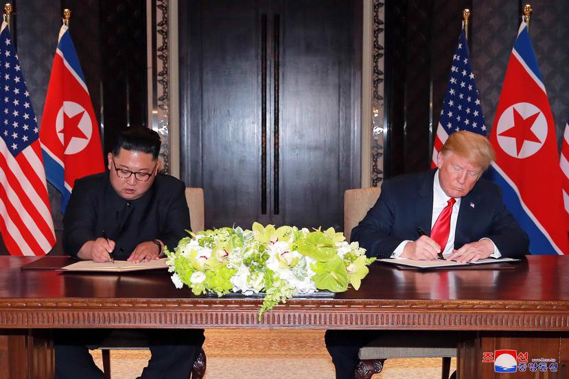 El presidente de Corea del Norte, Kim Jong-un y el presidente estadounidense, Donald J. Trump. (GFR Media)