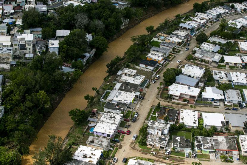 Vista de la urbanización Luchetti, en el pueblo de Yauco, luego del huracán Fiona.

