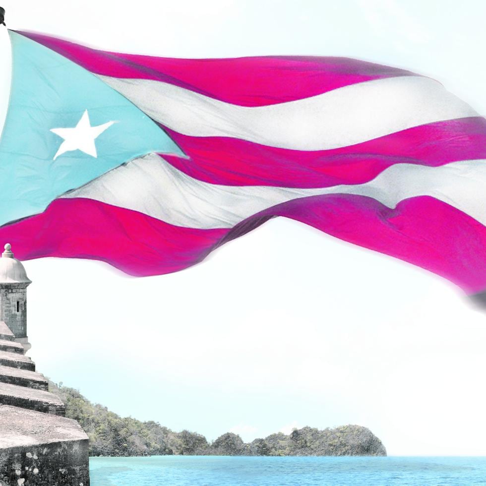 Bandera de Puerto Rico en el Viejo San Juan