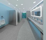 Los nuevos baños del aeropuerto Luis Muñoz Marín contarán con nuevos mobiliarios, iluminación y tecnología.