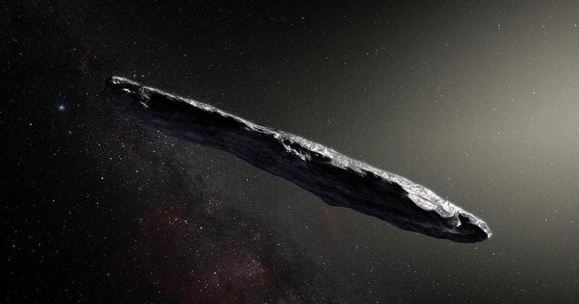 Este concepto artístico o ilustración muestra cómo debe lucir el asteroide 1I/2017 U1 ('Oumuamua) basado en los datos obtenidos. (Suministrada)