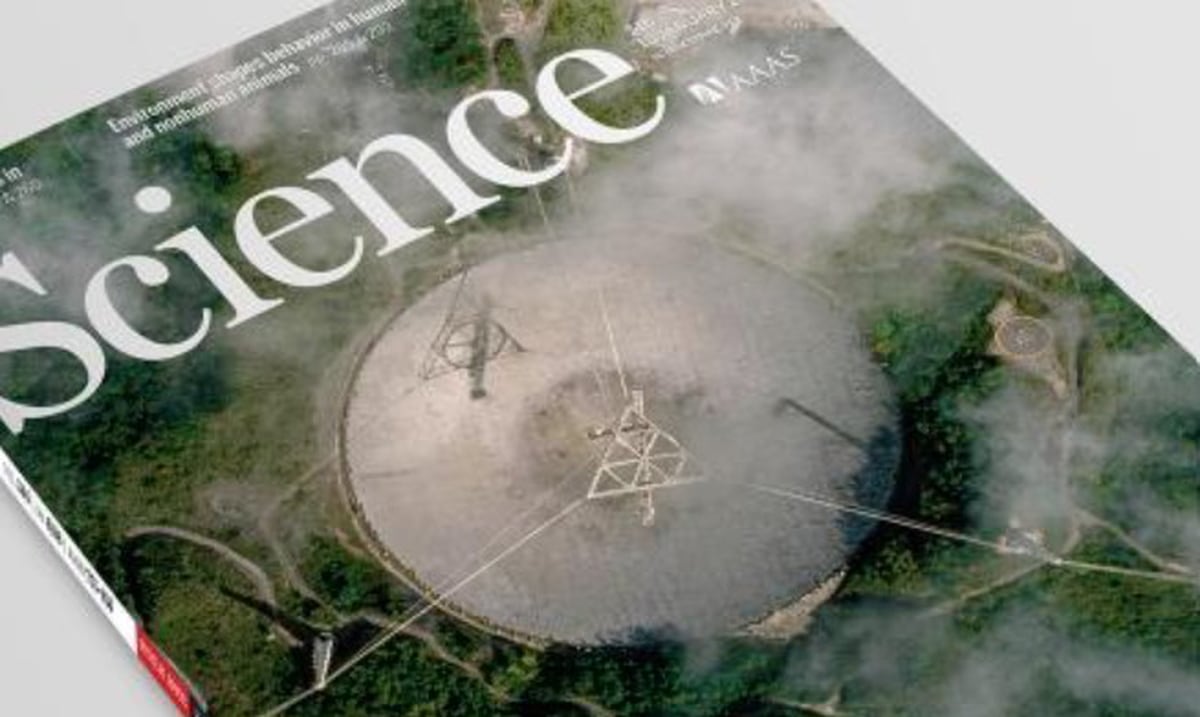 Science magazine dedicates the cover of the Arecibo Observatory radio telescope