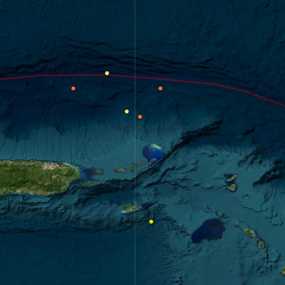 La estrella en el extremo derecho superior muestra dónde ocurrió el epicentro del sismo que fue sentido en Puerto Rico. (Red Sísmica de Puerto Rico)