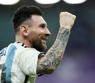 Messi, exultante, en un partido de la pasada Copa del Mundo en Catar.