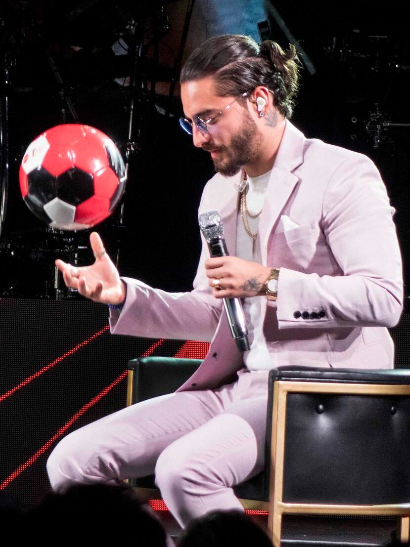 Maluma presentó en Miami la versión en español de "Colors", uno de los temas del Mundial Rusia 2018 y que en inglés es interpretado por el artista Jason Derulo. (EFE)